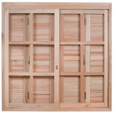 Imagem de Janela de Madeira Pantográfica 100x120cm com Caixilho 14cm Ewk 370 Ron