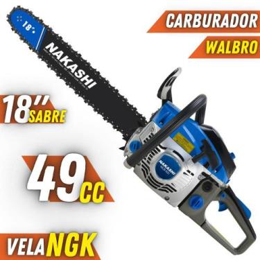 Imagem de Motosserra Nakashi À Gasolina NCS500 49cc 2 Tempos Com Sabre de 18 Pol