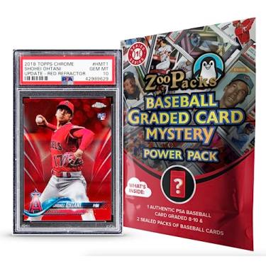 Imagem de Shohei Ohtani PSA Graded Card Mystery Power Pack - 1 PSA Graded Ohtani Card and 2 Packs of Cards Per Pack - Amazon Exclusive