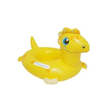 Imagem de Boia Inflável Infantil Bote Fralda Dinossauro Amarelo Piscina