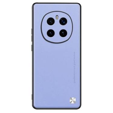 Imagem de POYUFRG Capa de telefone para Honor Magic 7 Pro/7, ultrafina, anti-impressão digital, proteção total para lentes de couro, capa estilo empresarial, azul, 7 Pro