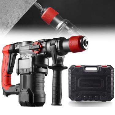 Imagem de Furadeira elétrica industrial com fio 2400W, furadeira de martelo rotativo com embreagem de segurança, velocidade: 0-950 R/min, número do martelo: 3300r/min, alça rotativa de 360°, comutação de broca