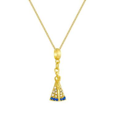 Imagem de Colar Pingente Nossa Senhora Aparecida Banhado a Ouro 18k - Work Semij