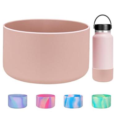 Imagem de HEYSKAY Garrafa protetora de silicone de 32/1,134 g para base de tampa inferior de garrafa de água Hydro Flask e compatível com Stanley, Yeti, Simple Modern e outras garrafas de água com 9 cm de