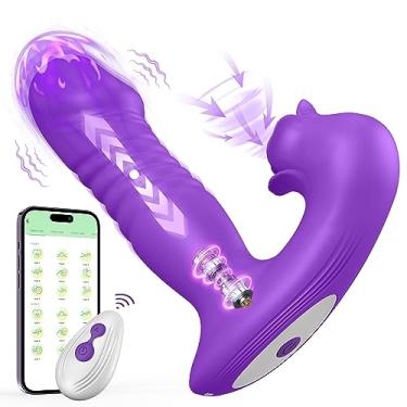 Imagem de Juguetes Sexuales para Mujeres, Vibrador Realista con 9 Modos de Vibración y 9 de Succión, Consolador Automático para Punto G, Estimulador Clitoral Recargable, Producto Adulto Ergonómico y Discreto (Violet)