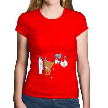 Imagem de Baby Look Algodão É um menino - Foca na Moda, Vermelho, G