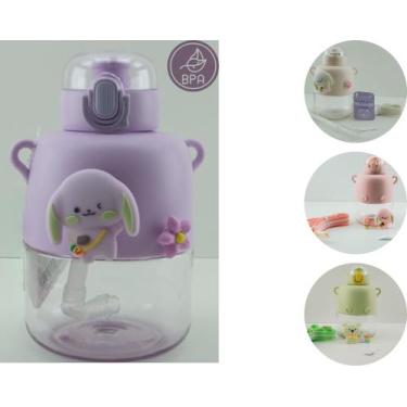 Imagem de Garrafa de Agua Infantil 720ml Com Adesivos Antivazamento - C3b, Lilás
