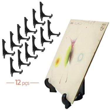 Imagem de Kit Com 12 Peças Suporte Para Pratos e Azulejos Preto 24cm - AC