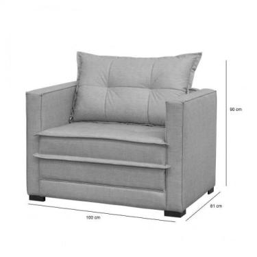 Imagem de Sofá Cama Solteiro, Veludo Cinza de 1 lugar - cam006 - SOFA DIRETO DA 