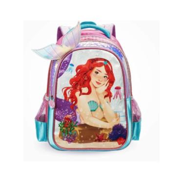 Imagem de Mochila Costas Infantil Princesa Sereia Do Mar Menina Escola - Denlex