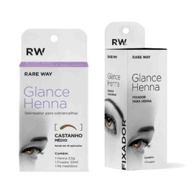 Imagem de Kit Glance Henna Design Sobrancelha Escolha cor + Fixador Dermatologic