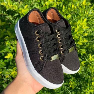 Imagem de Sapatênis costurinha infantil tic - Canber Calçados, Preto, 25