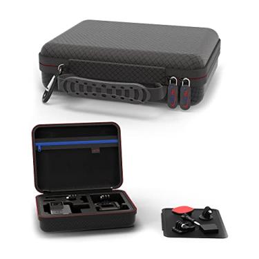Imagem de DigiCharge Estojo de transporte para câmera de ação – Serve para GoPro Hero 14, 13, 12, Max, DJI Osmo Action 5/4 e mais – Bolsa de viagem rígida de EVA com bolso de malha, recortes de espuma e tapete