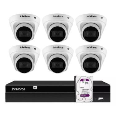 Imagem de Kit 6 Câmeras Vipc 1230 D G4 2mp Poe Ativo Nvd 1408 1tb Wd - Intelbras