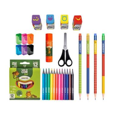 Imagem de KIT Volta as Aulas Infantil LEO LEO LAPIS BORRACHA APONTADOR COLA TESO