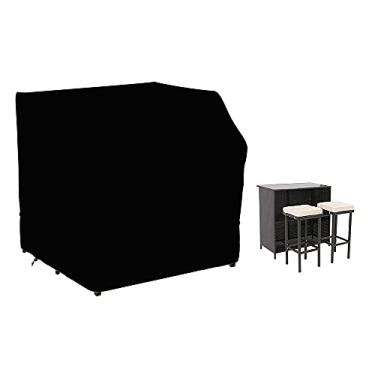 Imagem de Conjunto de bar de pátio externo de 104 cm, capa resistente à prova d'água, conjunto de bar para móveis de pátio, com banquetas e capas de cadeira de mesa de vidro