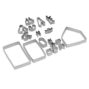 Imagem de Sunicon 18 unidades conjunto de cortador de biscoitos para casa de Natal, cortador de biscoitos de árvore de Natal 3D de aço inoxidável, ferramenta de pastelaria DIY, ferramenta