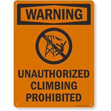 Imagem de SmartSign Placa "Aviso - Proibida escalada não autorizada" | Alumínio de 45,7 cm x 61 cm