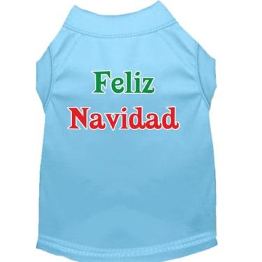Imagem de Mirage Pet Products Camisetas estampadas Feliz Navidad de 45,7 cm para animais de estimação, 2GG, azul bebê