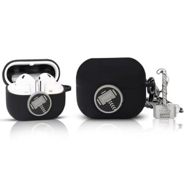 Imagem de Suublg Capa para Samsung Galaxy Buds 3 e para fones de ouvido Galaxy Buds 3 Pro (2024) com boneca e mosquetão, capa protetora de silicone com design de desenho animado para homens, mulheres e