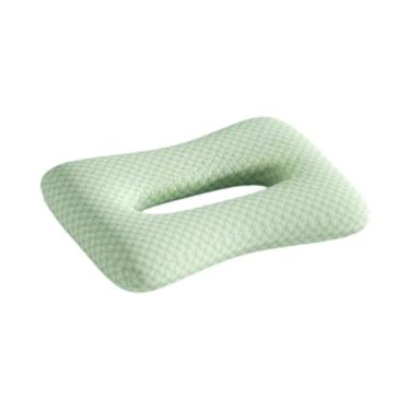 Imagem de Bothyi Travesseiro piercing de orelha, travesseiro lateral para dormir, capa removível, decorativo, protetor de ouvido, ergonômico para viagens, escritório, Verde