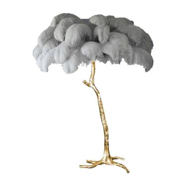 Imagem de Lâmpada de pé moderna de luxo com acabamento dourado com corpo de luz de resina, lâmpada decorativa regulável em 3 cores para quarto, escritório, 5 lâmpadas LED E14