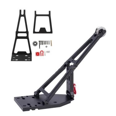 Imagem de Kit de Construção de Caminhão e Reboque RC, Conjunto de Resgate de Stent Duplo de Guincho RC Escala 1/10, Kit de Destruidor de Braço de Guindaste de Caminhão de Reboque (Preto)