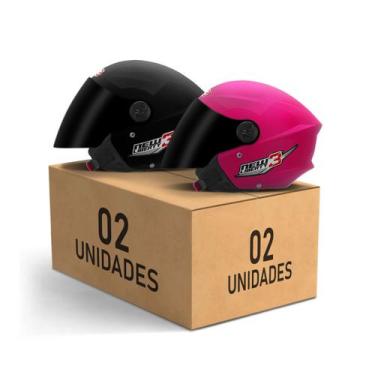 Imagem de Kit 2 Capacetes New Liberty 3 Aberto Viseira Fumê Pro Tork Masculino F