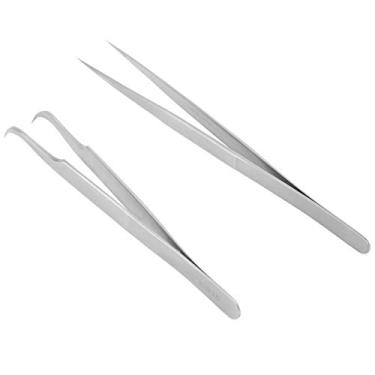 Imagem de Tweezers Retas, Terminou e Alinhado 2pcs Pinças para Lojas de Beleza Em Casa