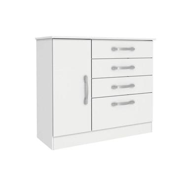 Imagem de Cômoda Solteiro Chicago C- 1 Porta E 4 Gavetas Branco-neve - Tcil Móveis