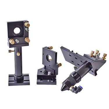 Imagem de Startnow Conjunto de cabeça de laser CO2, lente de foco espelhada, suporte de montagem integrativa para mecanismos de máquina de corte a laser, peças de dispositivos (vermelho, cabeça de laser A3