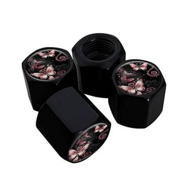 Imagem de Tampas de haste de válvula de pneu de metal, pacote com 4, tampas de haste de roda de carro, tampas de válvula de ar universais de alumínio para carros, caminhões, SUVs, bicicletas, motocicletas,