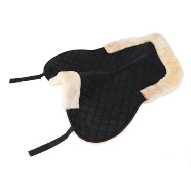 Imagem de Metade de Sela, Inglesa Balanço da Sela Policho de Poliéster Faux Absorção de Choque de lã Half Saddle Pad Anti Slip Brindable Saddle Pad para Cavalo