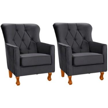 Imagem de Kit 2 Poltronas para Sala Decorativas c/ Capitonê Carrara - Konfort, V