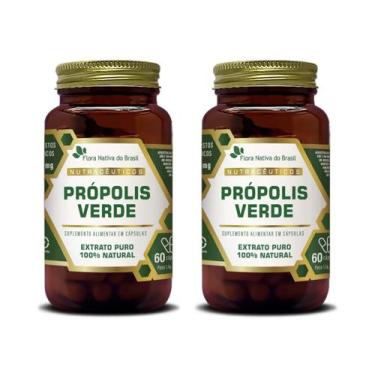 Imagem de Kit 2x Suplemento Alimentar Propolis Verde Extrato Puro 60 cápsulas Fl