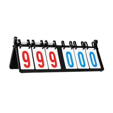 Imagem de simhoa Flip Scoreboard Score Contador de 6 dígitos Pontuação portátil Pontuação para Badminton Basketball Baseball Sports Games