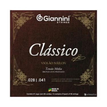Imagem de Encordoamento Giannini Clássico GENWPM Violão Nylon Bronze 65/35 Tensã