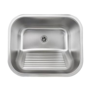 Imagem de Tanque para Lavanderia Monobloco em Aço Inox Escovado 55x45 com Válvula