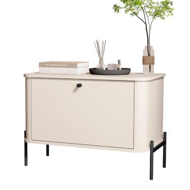 Imagem de Mesa de Cabeceira Tucupí Off White Preto JB Bechara