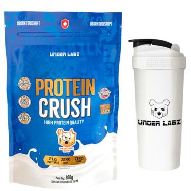 Imagem de Combo Under Labz - Whey Protein Crush 900g - Sabor Swiss Caramel Macchiato + Coqueteleira