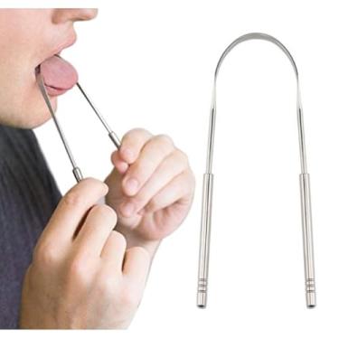 Imagem de Kit 2 Raspador Limpador De Língua Em Aço Inox Para Higiene Bucal
