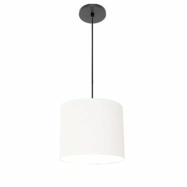 Imagem de Lustre Luminária Pendente Vivare Free Lux PE-4105PR Cúpula em Tecido 20x22cm - Branca