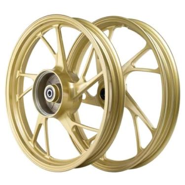 Imagem de Roda Rodao Liga Leve Magna Par Titan 150 160 Esd Dourada Freio A Disco