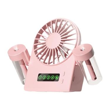 Imagem de Wswqop Ventilador de névoa Fã de resfriamento de ar compacto Tela digital Tela de baixo ruído Fan para desktop para o dormitório de camping Dorming Bedroom, Rosa