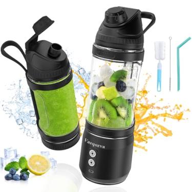 Imagem de Vaeqozva Liquidificador portátil de 700 ml, liquidificador pessoal recarregável por USB para shakes e smoothies, preto