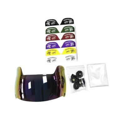 Imagem de oshhni Visor de hóquei de futebol Capacete de capacete Tampa protetora de proteção Fácil de instalar para capacetes de futebol Proteção facial, Azul Colorido