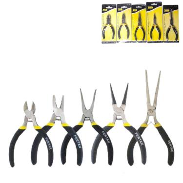 Imagem de Kit Jogo 5 Mini Alicates Corte Universal Reto Redondo Longo