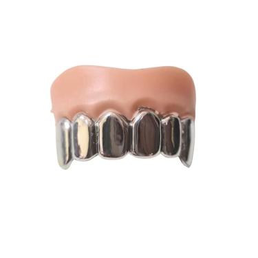 Imagem de Fantasia Dentadura de Vampiro drácula Prata Halloween