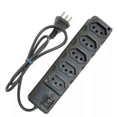 Imagem de Filtro de Linha com 5 Tomadas NBR, Bivolt 127V/220V, 10A, Cabo 90cm, Proteção contra Sobrecarga