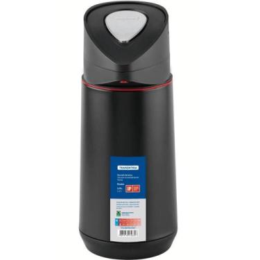 Imagem de Garrafa Térmica Tramontina Exata Aço Inox Preto 1,2L para Água Café Ch